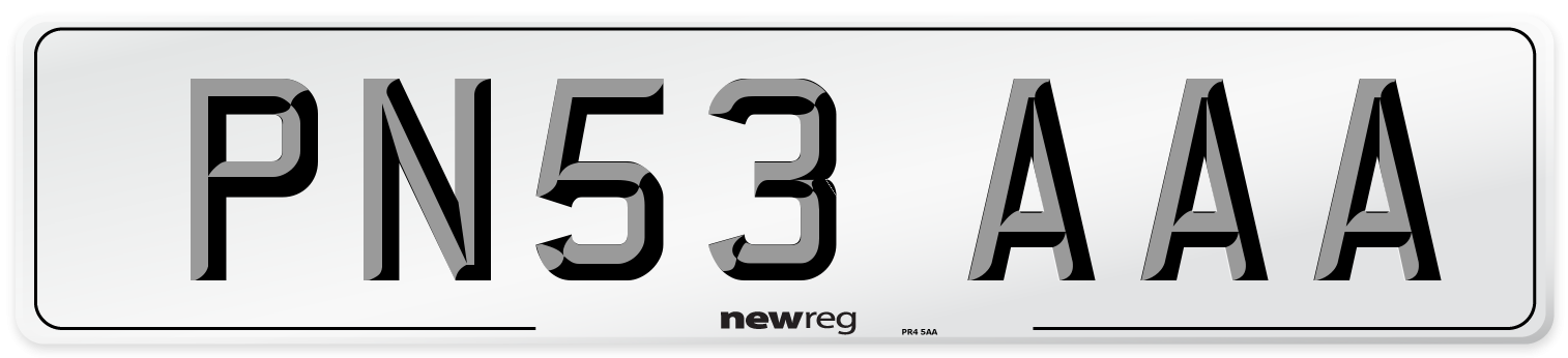 PN53 AAA Number Plate from New Reg